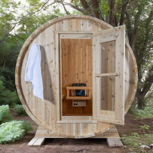 Leisurecraft Timber Harmony Luxury 4 Person Outdoor Barrel Sauna