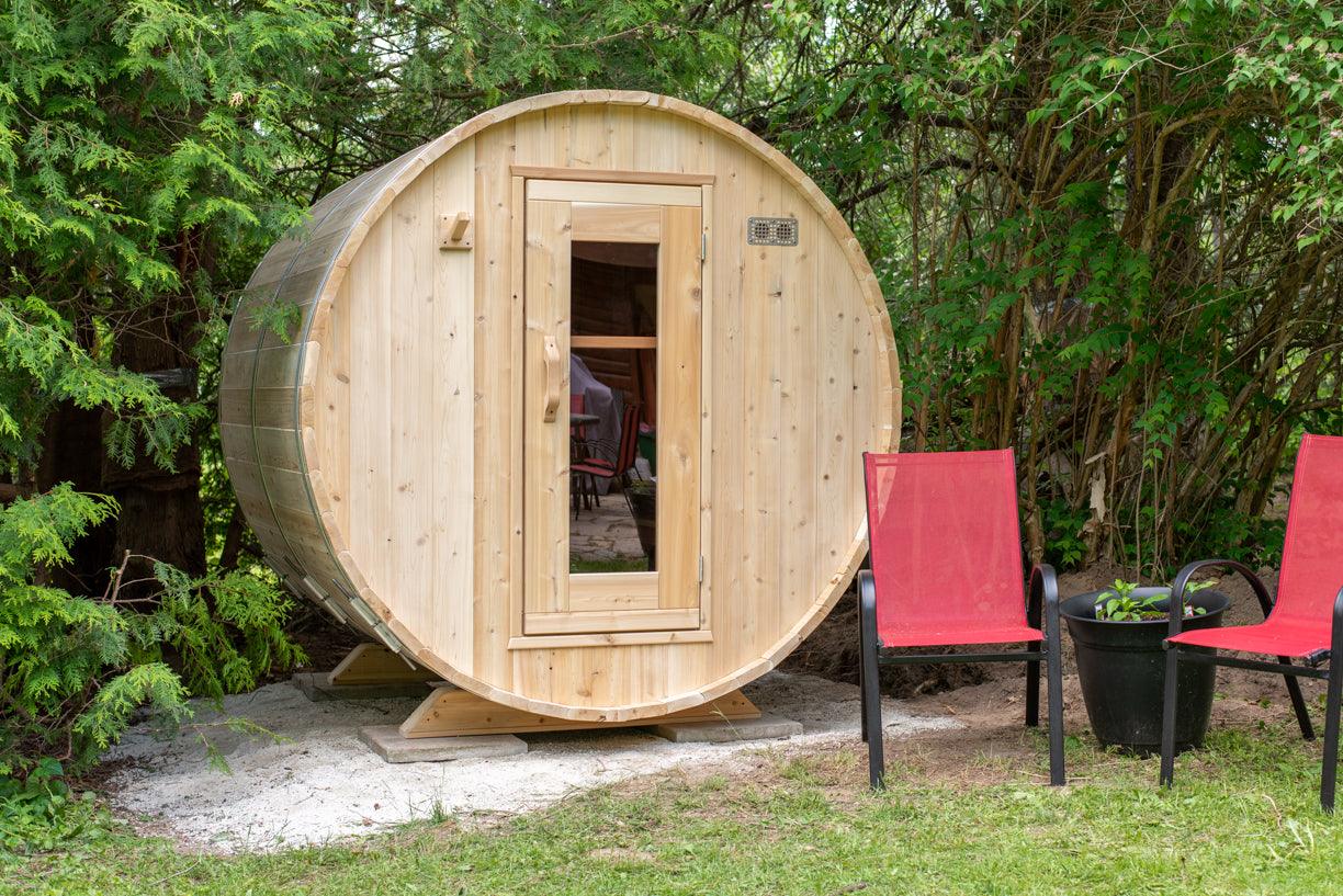 Leisurecraft Timber Harmony Luxury 4 Person Outdoor Barrel Sauna