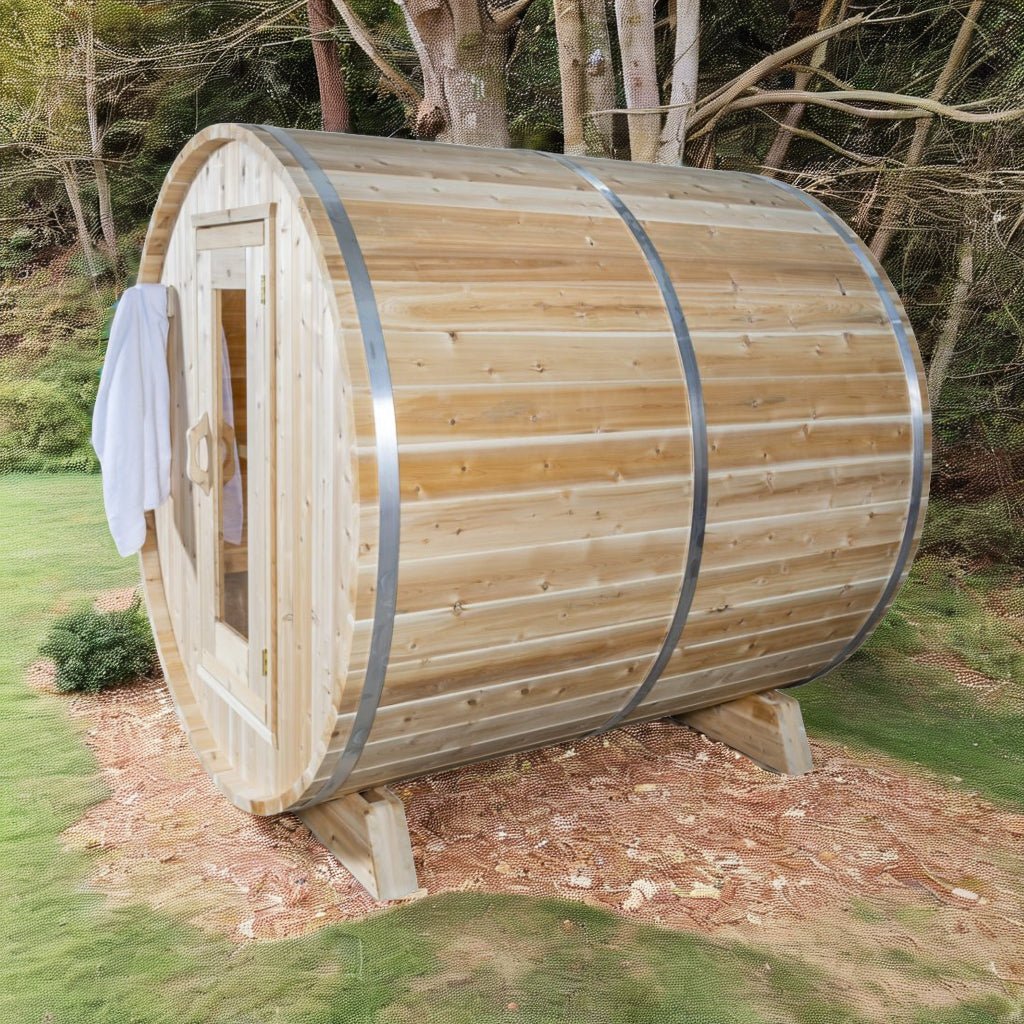 Leisurecraft Timber Harmony Luxury 4 Person Outdoor Barrel Sauna