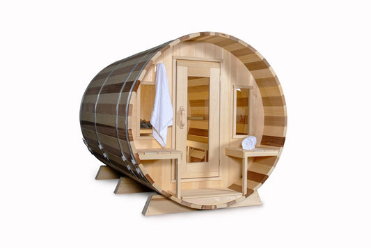 LeisureCraft Tranquility Luxury  Barrel Sauna for up to 8 People | Premium Canadian Cedar