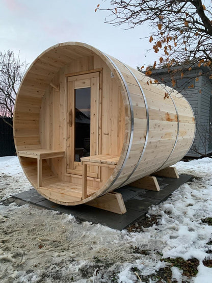 LeisureCraft Tranquility Luxury  Barrel Sauna for up to 8 People | Premium Canadian Cedar