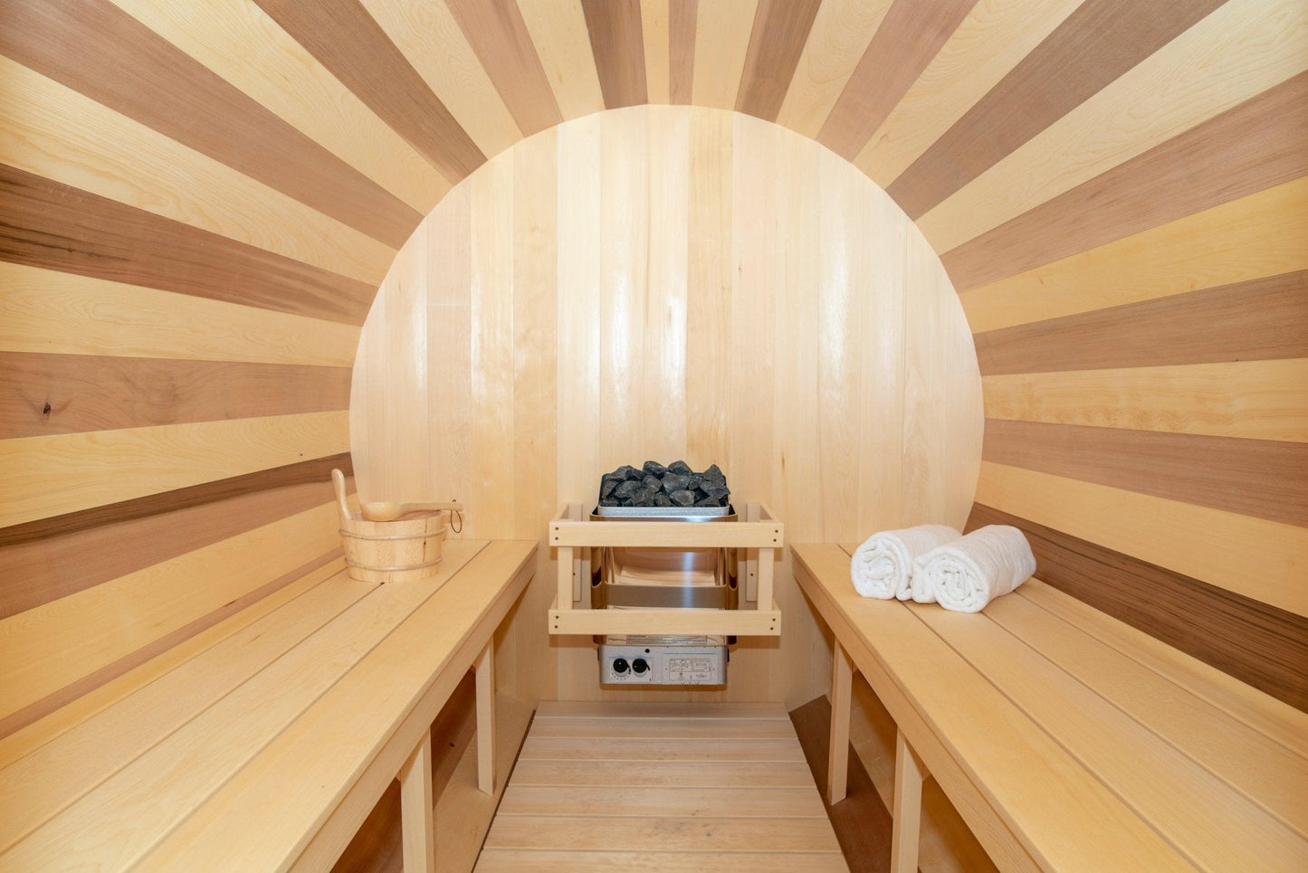 LeisureCraft Tranquility Luxury  Barrel Sauna for up to 8 People | Premium Canadian Cedar