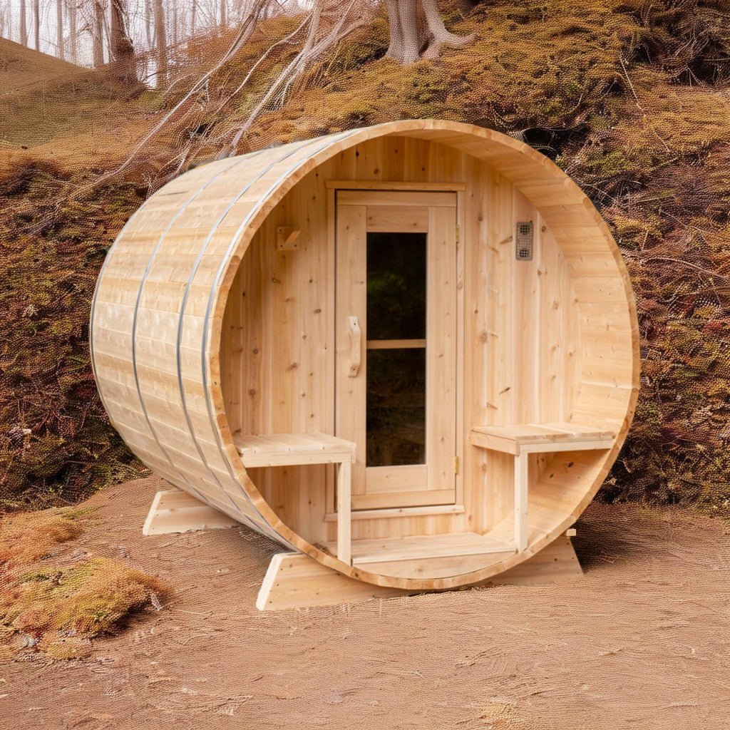 LeisureCraft Tranquility Luxury  Barrel Sauna for up to 8 People | Premium Canadian Cedar