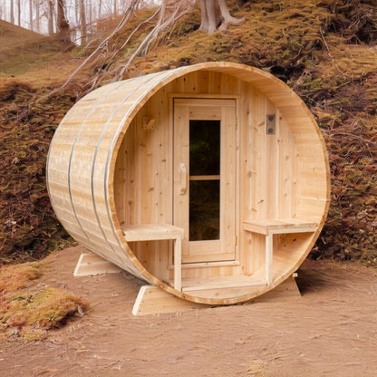 LeisureCraft Tranquility Luxury  Barrel Sauna for up to 8 People | Premium Canadian Cedar