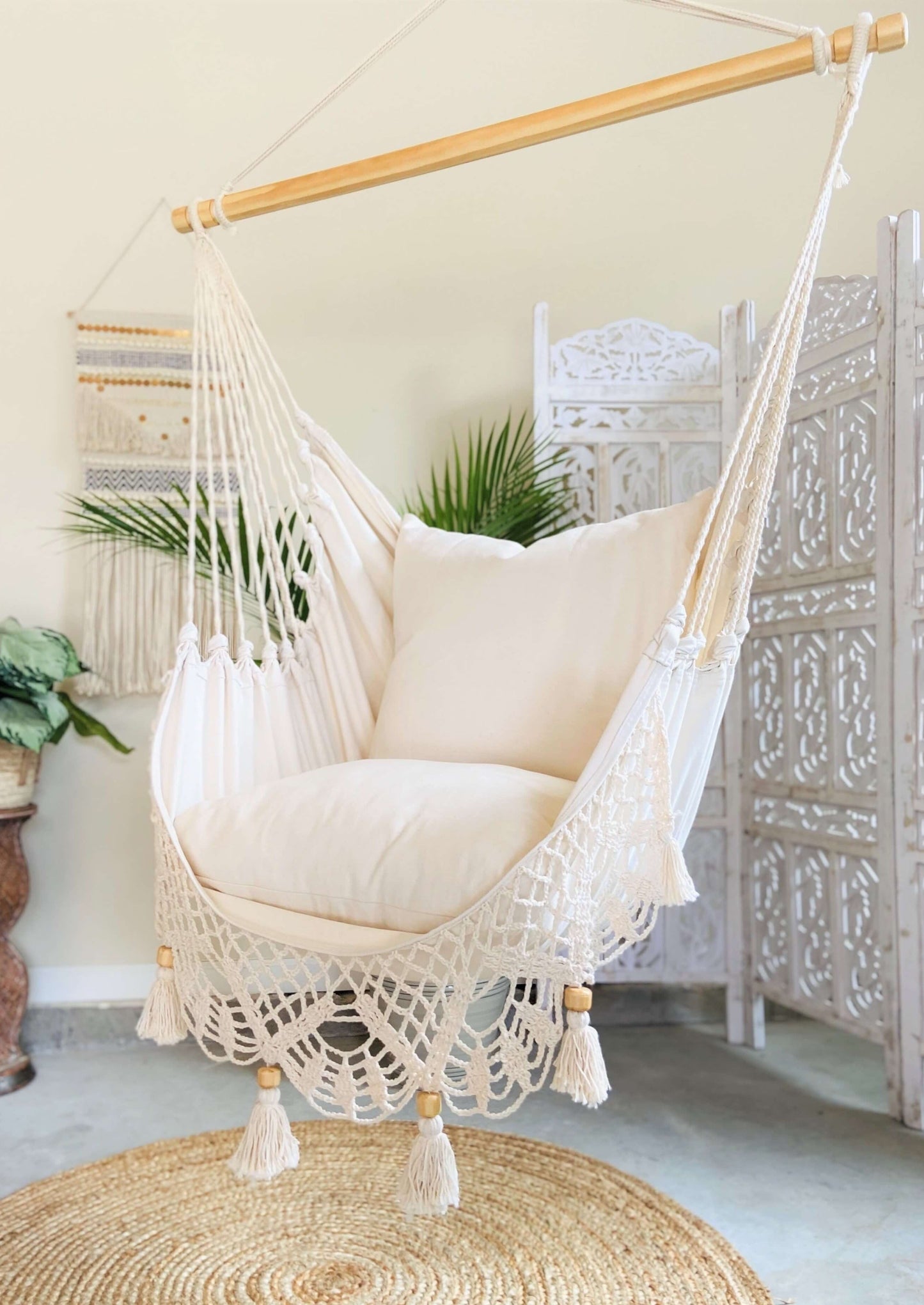 White Crochet Hammock Chair Swing | LUCIA