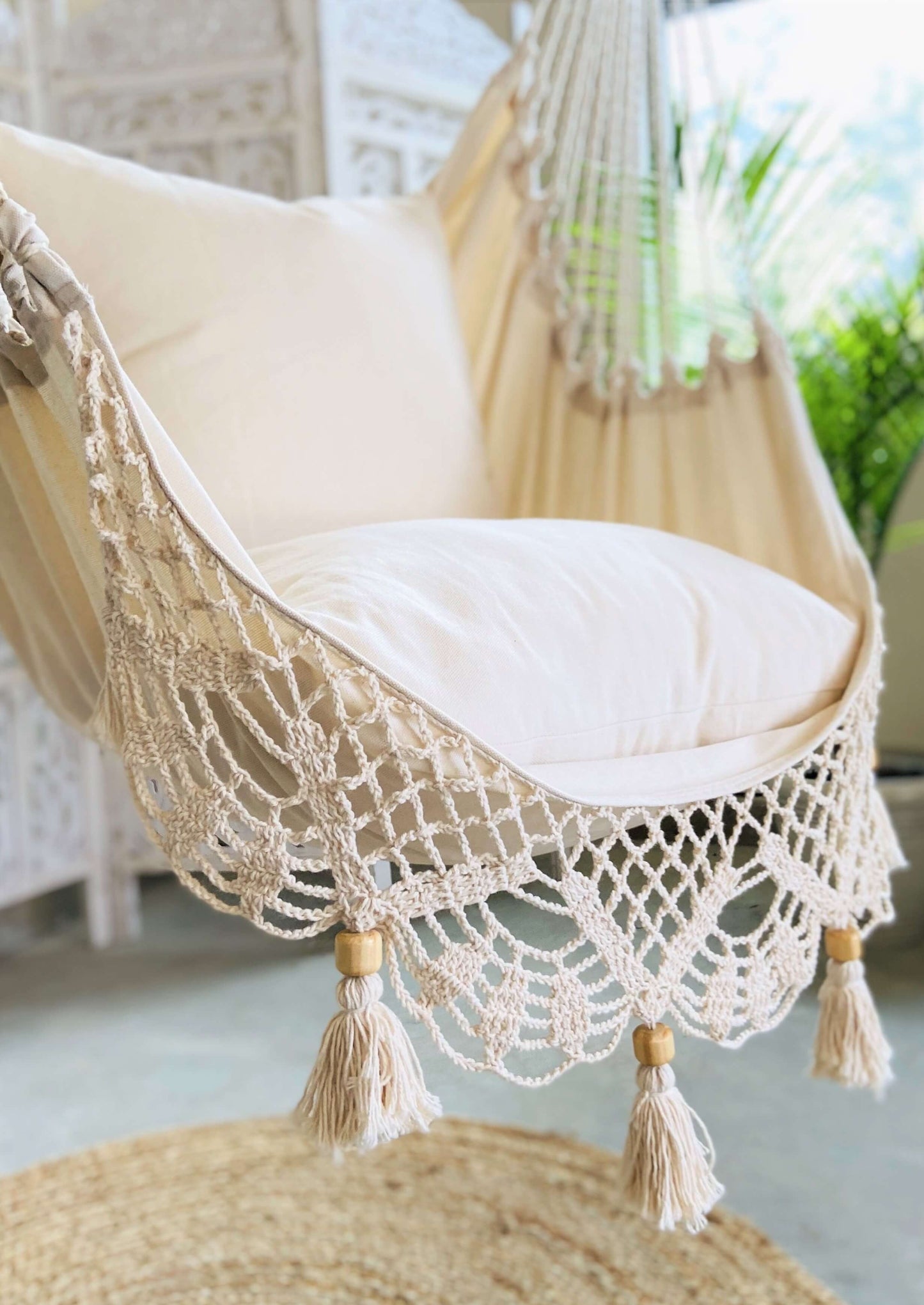 White Crochet Hammock Chair Swing | LUCIA