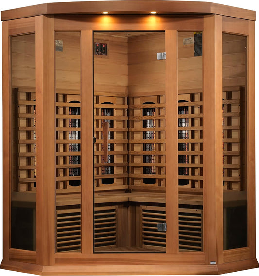 Maxxus MX-M356-01-FS Full Spectrum FAR Infrared Sauna – 3 Person, Hemlock