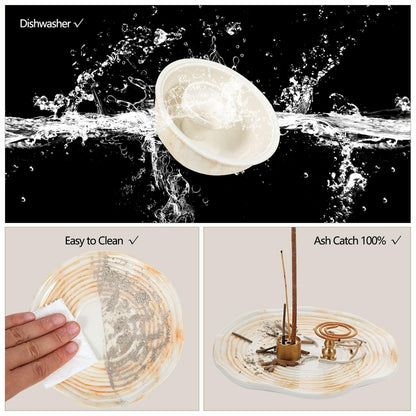 Ceramic Moon Incense Holder Burner 12-in-1 Multi-use Home Decor