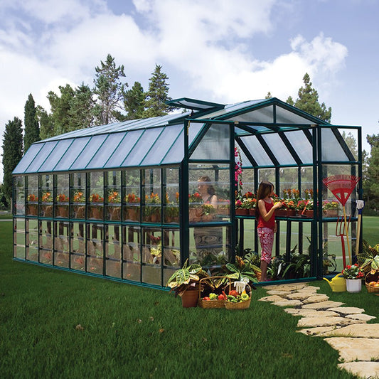 [08x20FT] Extra Large Barn-Style Weatherproof Walk-In Greenhouse With Roof Vents (92585716)