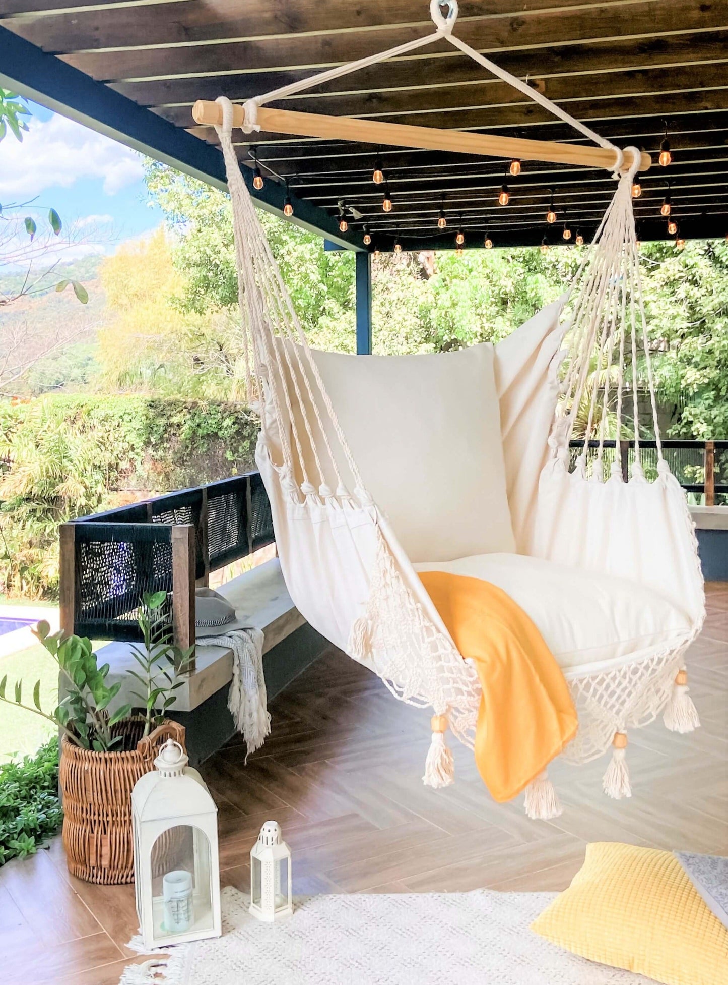 White Crochet Hammock Chair Swing | LUCIA