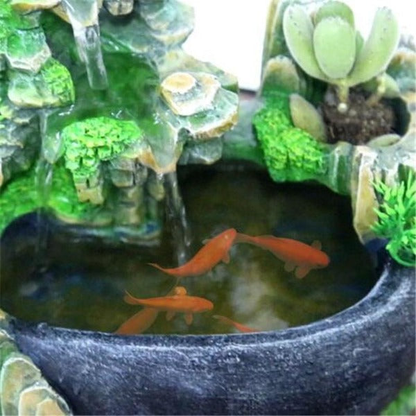 Feng Shui Bonsai Waterfall Indoor Fountain With Fog & LED
