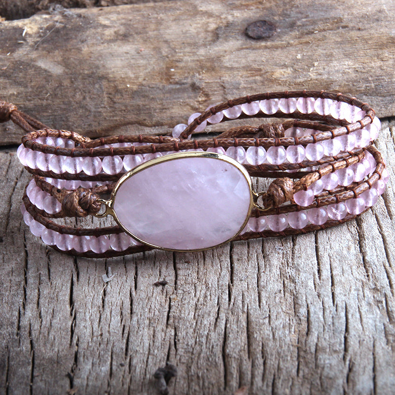 Rose Quartz Endless Love Boho Bracelet