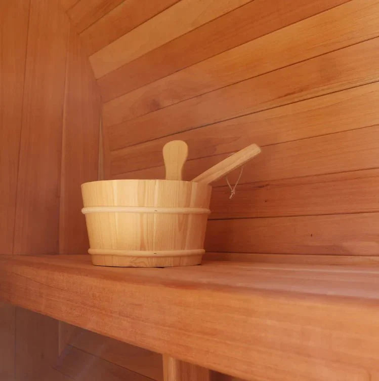 Scandia Electric Luxury Barrel Sauna Kit – 4-Person Traditional Sauna for Home