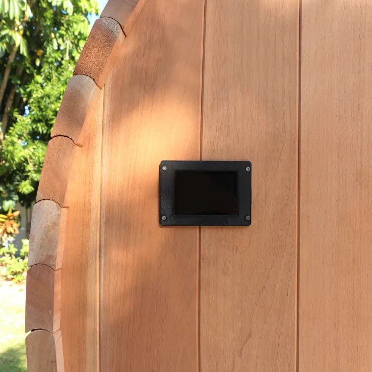 Scandia Electric Luxury Barrel Sauna Kit – 4-Person Traditional Sauna for Home