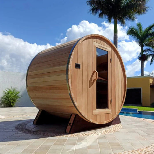 Scandia Electric Luxury Barrel Sauna Kit – 8-Person Traditional Sauna for Relaxation & Wellness