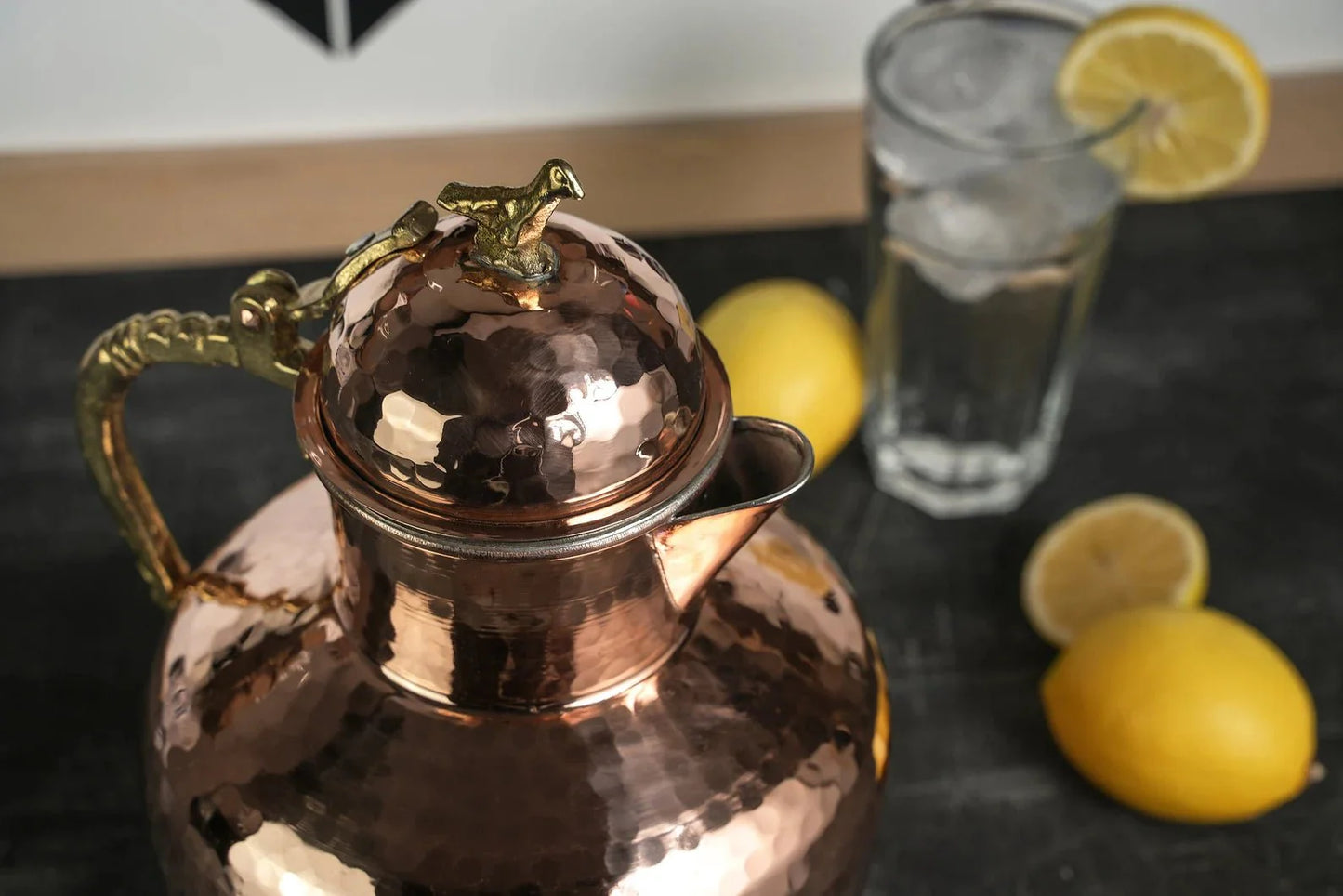 Handmade Solid Copper Pitcher – 2000ml Water & Beverage Jug
