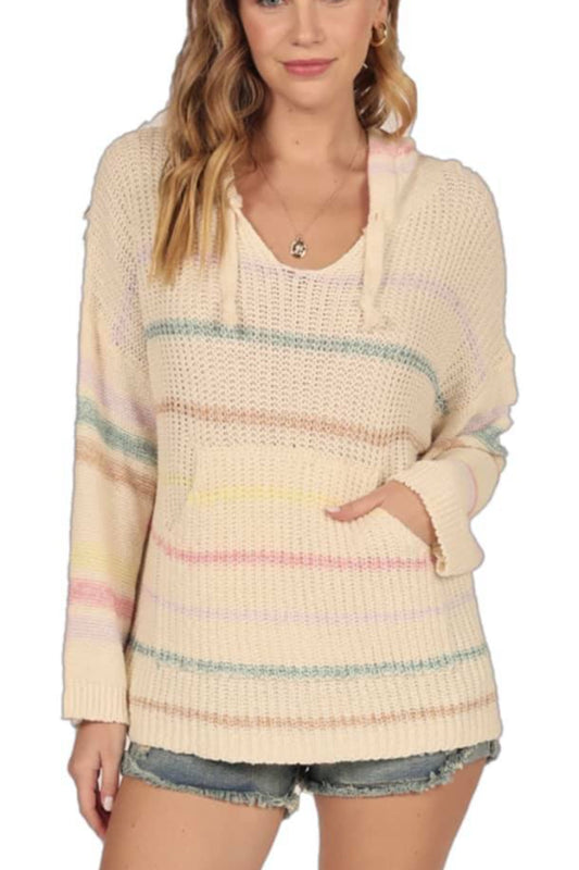 Stripe Baja Sweater Hoodie