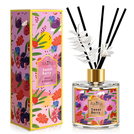 AzulFra Reed Diffuser for Home 6.7oz Sweet Berry Scent Diffusers for Bathroom Air Freshener Aromatherapy Diffuser for Room Office and Desk Decor