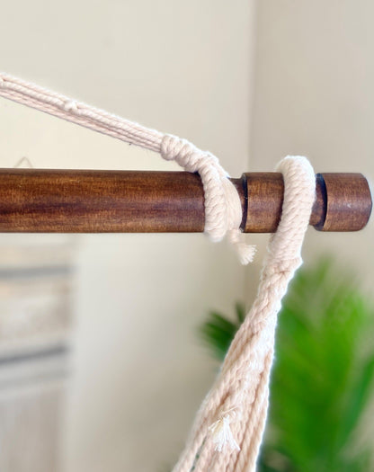 Purple Boho Hanging Hammock Chair Swing with Tassels | LILY