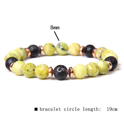Yellow Jasper Lava & Copper Strong Protection Bracelet