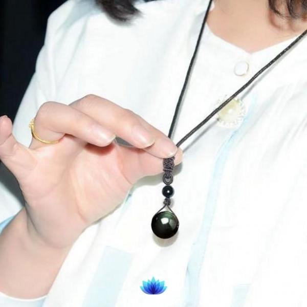 STRESS-FREE AND PROTECTION OBSIDIAN NECKLACE